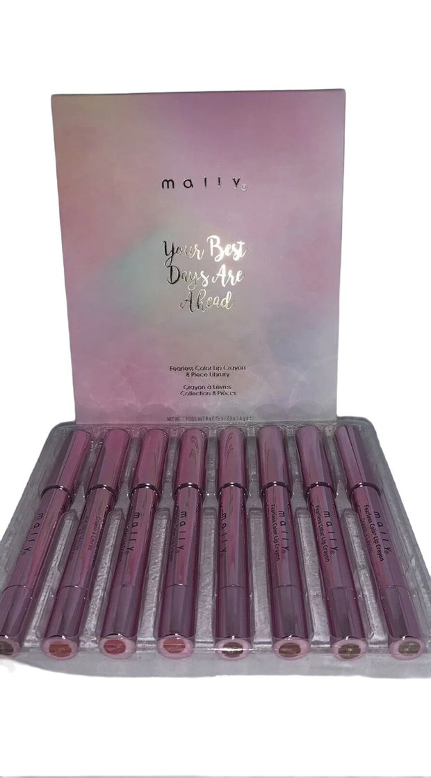 Mally Fearless Color Lip Crayon 8-Piece Lip Library  .SEALED