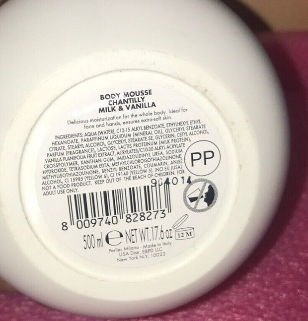 Perlier Milk & Vanilla 500ml /17.6oz Body Mousse NEW SEALED