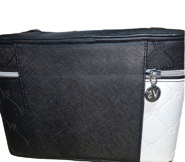 Victoria’s Secret Runway Vanity Train Case Makeup Bag~ BLACK / WHITE