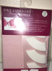 Braza Dry Comfort for Bras,Anti-Perspiration Wicking Strips A/B CUP, 2 Pairs,WHT