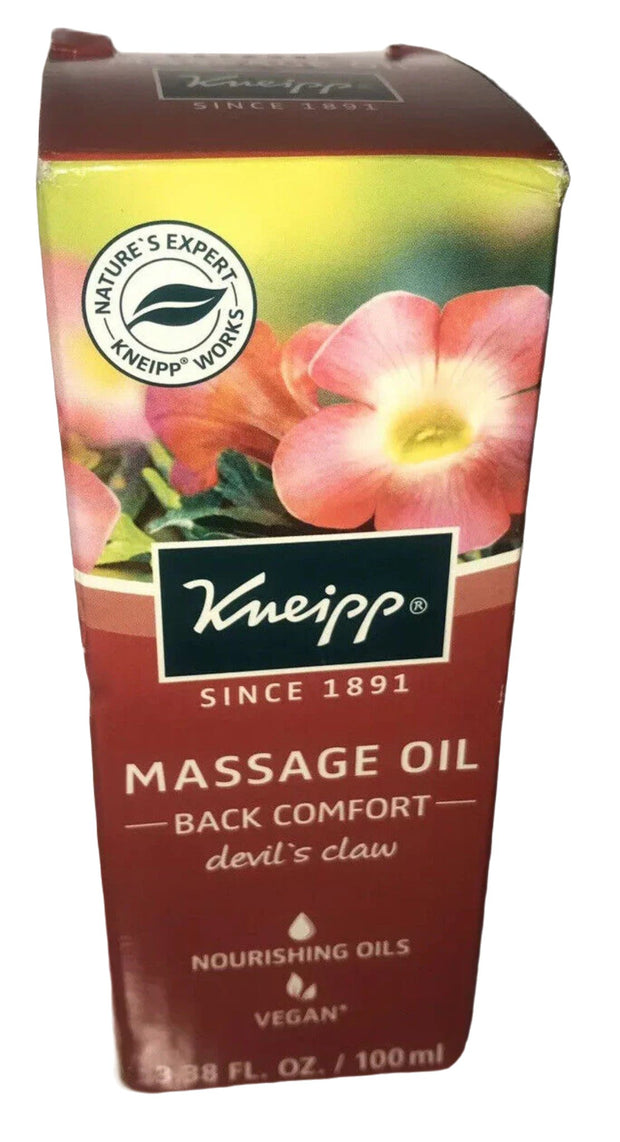 Kneipp Devil's Claw Back Comfort Massage Oil 3.38 fl oz / 100 ml NEW IN BOX