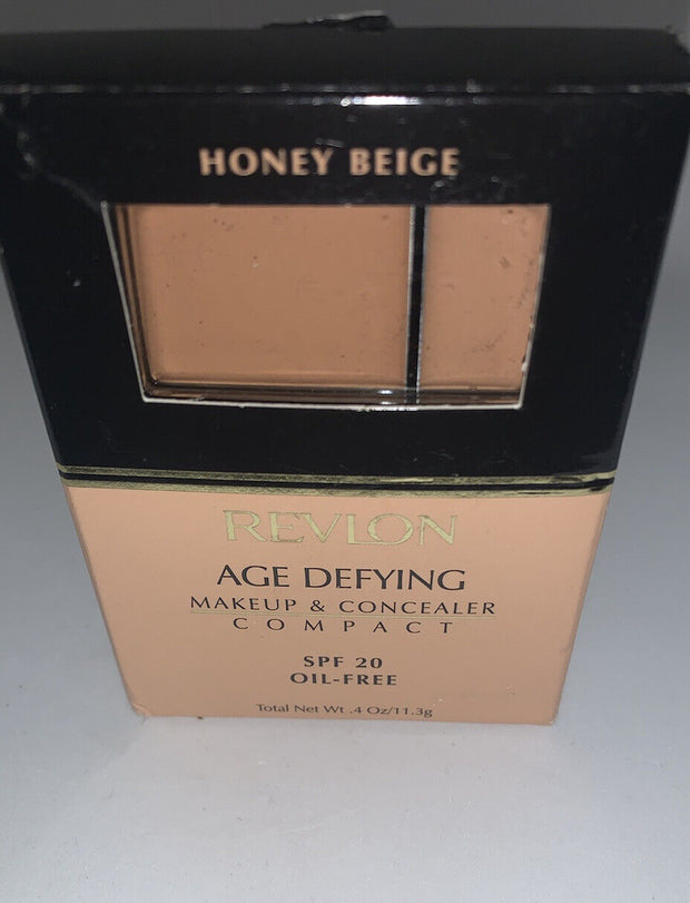 Revlon Age Defying Makeup & Concealer Compact HONEY BEIGE NEW.