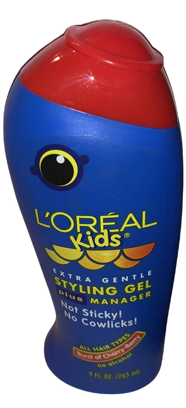 Vintage L'oreal Kids Extra Gentle Styling Gel burst Of cherry berry 9 Oz RARE