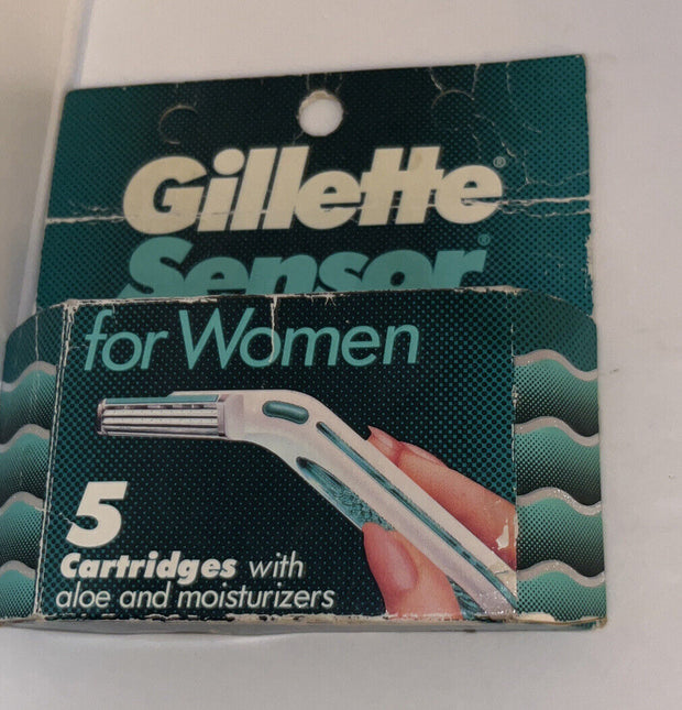 Gillette Women Sensor Razor Aloe & Moisturizer Cartridges 5 Refill  Vintage