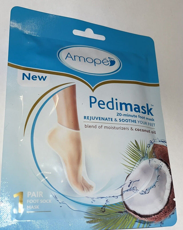 (Pack of 6) Amope Pedimask Foot Sock Mask 1 Pair with Coconut Oil