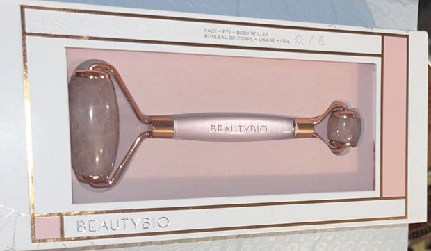 NEW BEAUTY BIO Rose Quartz Stone Face+Eye+Body Roller Rouleau de corps