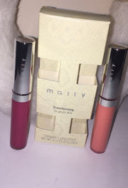 MALLY Transforming Lip Gloss Duo 2 Lip Glosses.19 Oz Each PINK/ PEACH~NEW IN BOX