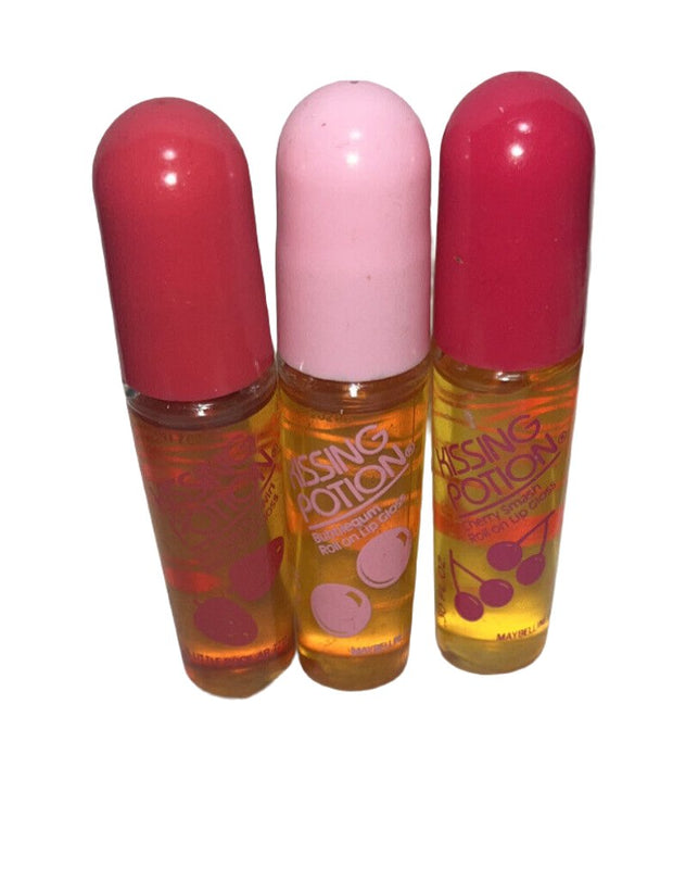 (3) MAYBELLINE Kissing Potion Flavored Roll On Lipgloss . NEW