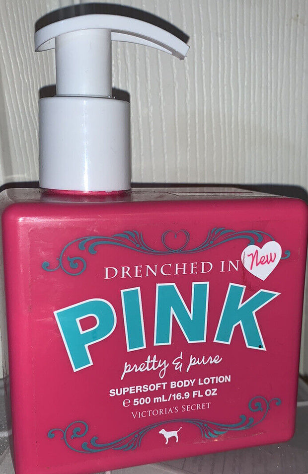 Victorias Secret Drenched In Pink Pretty & Pure Supersoft Body Lotion 16.9 Oz