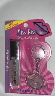 Naturistics Miss Kiss 1861Q-01 Liquid Lip Glo-Electric + Lip Gloss Key Chain.