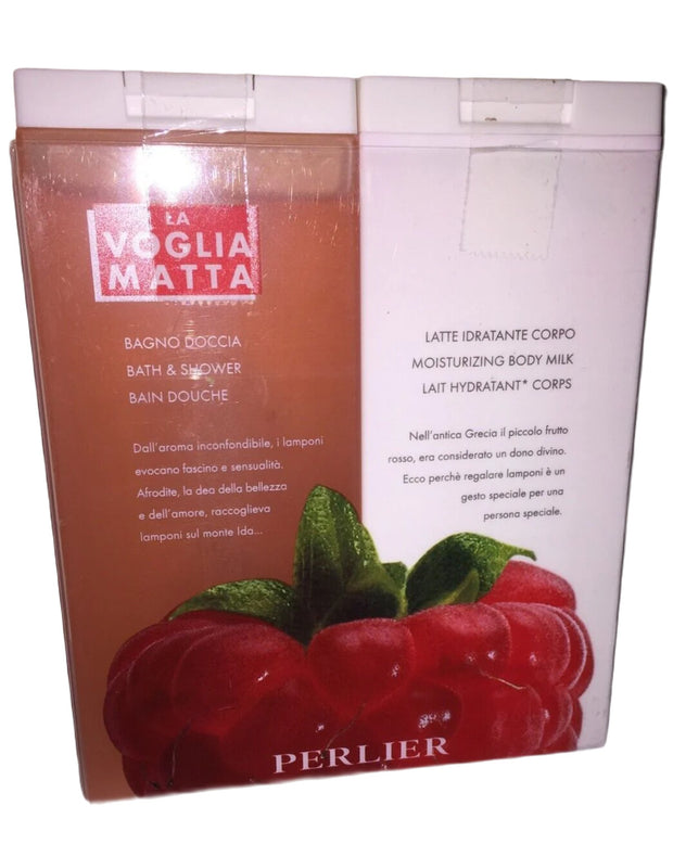 Perlier La Voglia Matta ~Raspberry Body Bath & Milk Set ~Sealed