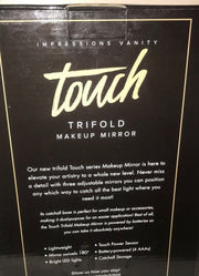 Impressions Vanity Touch. WHITE Trifold Makeup Mirror. New In Box