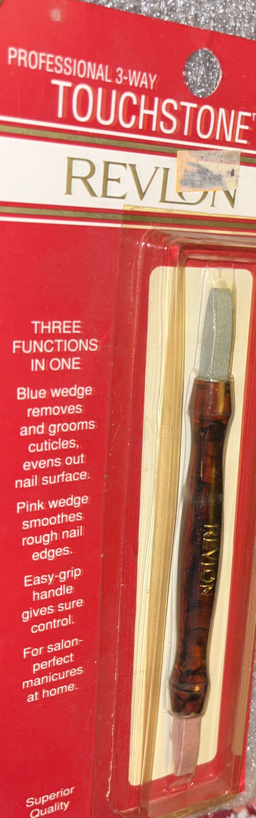 Vintage Revlon Professional 3 Way Touchstone Nail Cuticle Groomer.NEW