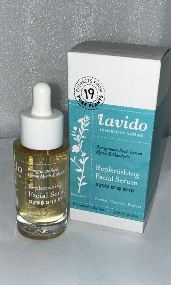 Lavido Replenishing Facial Serum 19 Plant Extracts Revive Protect 1.01 Fl Oz NIB