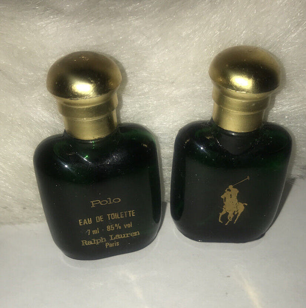 Vintage Mini Polo EDT 7ML Green Bottle Fragrance Men Ralph Lauren New Lot Of 2