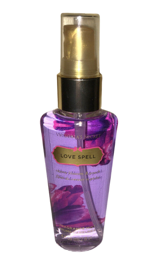 VICTORIAS SECRET LOVE SPELL TRAVEL FRAGRANCE MIST CHERRY BLOSSOM & PEACH 2 FL OZ