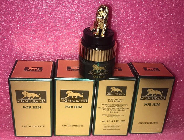 Lot of 5 MGM Grand for HIM Eau De Toilette Travel Size 3 ml NEW IN BOX