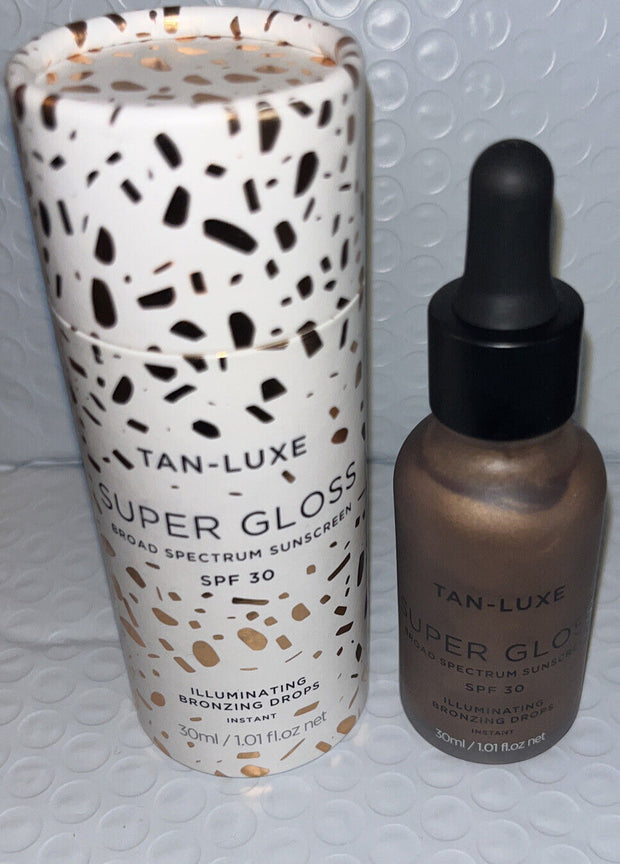 Tan-Luxe Super Gloss SPF 30 Spectrum Sunscreen Bronzing Serum Drops 1.01oz 30ml