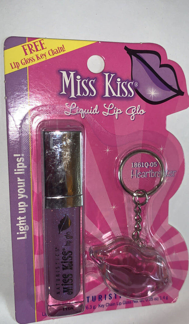 Naturistics Miss Kiss 1861Q-05 Liquid Lip Glo-Heartbreaker +Lip Gloss Key Chain.