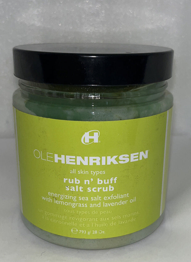 Ole Henriksen Rub N’ Buff Scrub 22 Oz Energizing Sea Salt Exfoliant.Lemongrass