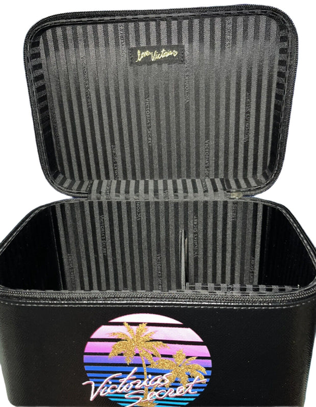 Victoria’s Secret Runway Vanity Train Case Makeup Cosmetic Black Bag ~Dreamer